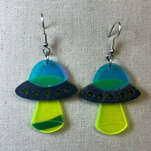 Aliens Are Coming Space Ship Earrings
